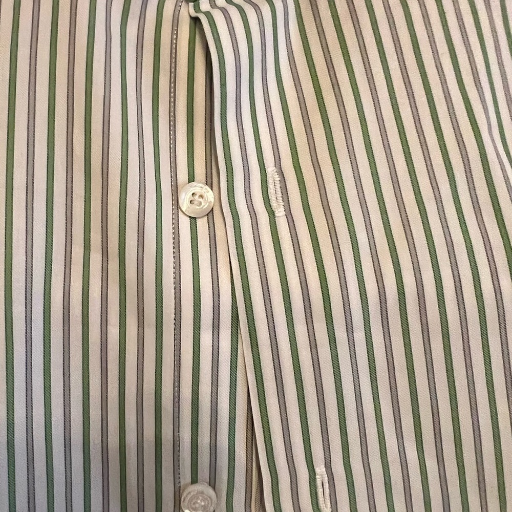 Finamore 1925 Napoli Striped Button-Up Shirt 17.5 - Picture 4 of 9